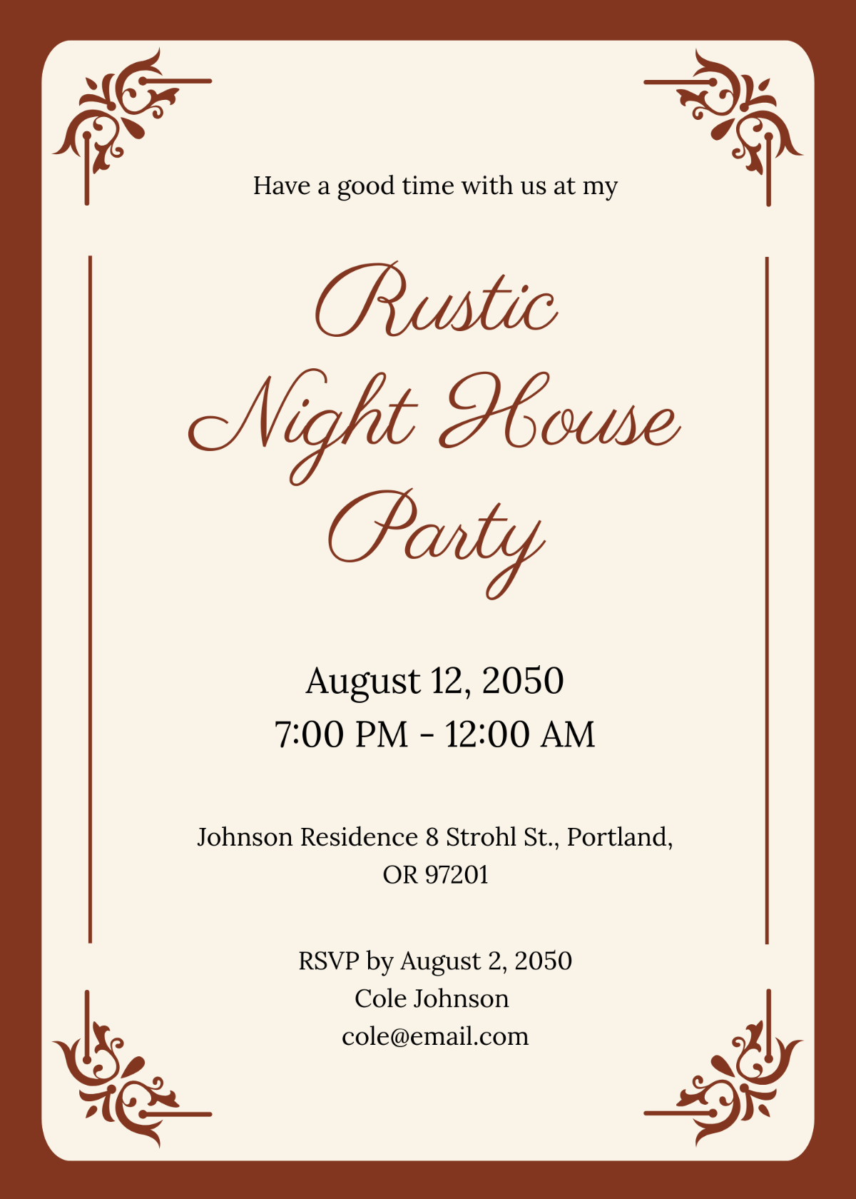 Rustic Vintage Invitation Template - Edit Online & Download