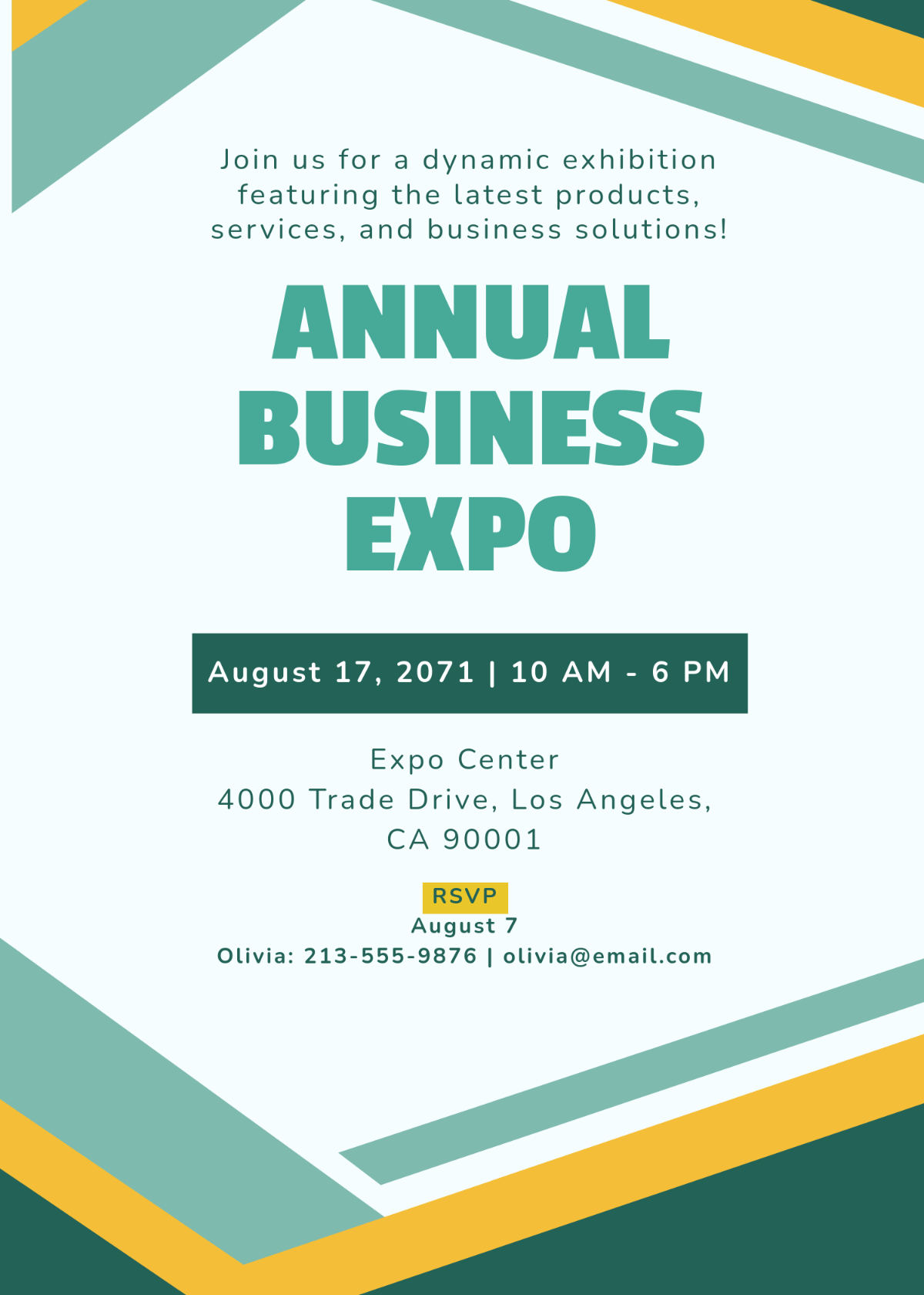 Free Business Event Invitation with RSVP Template