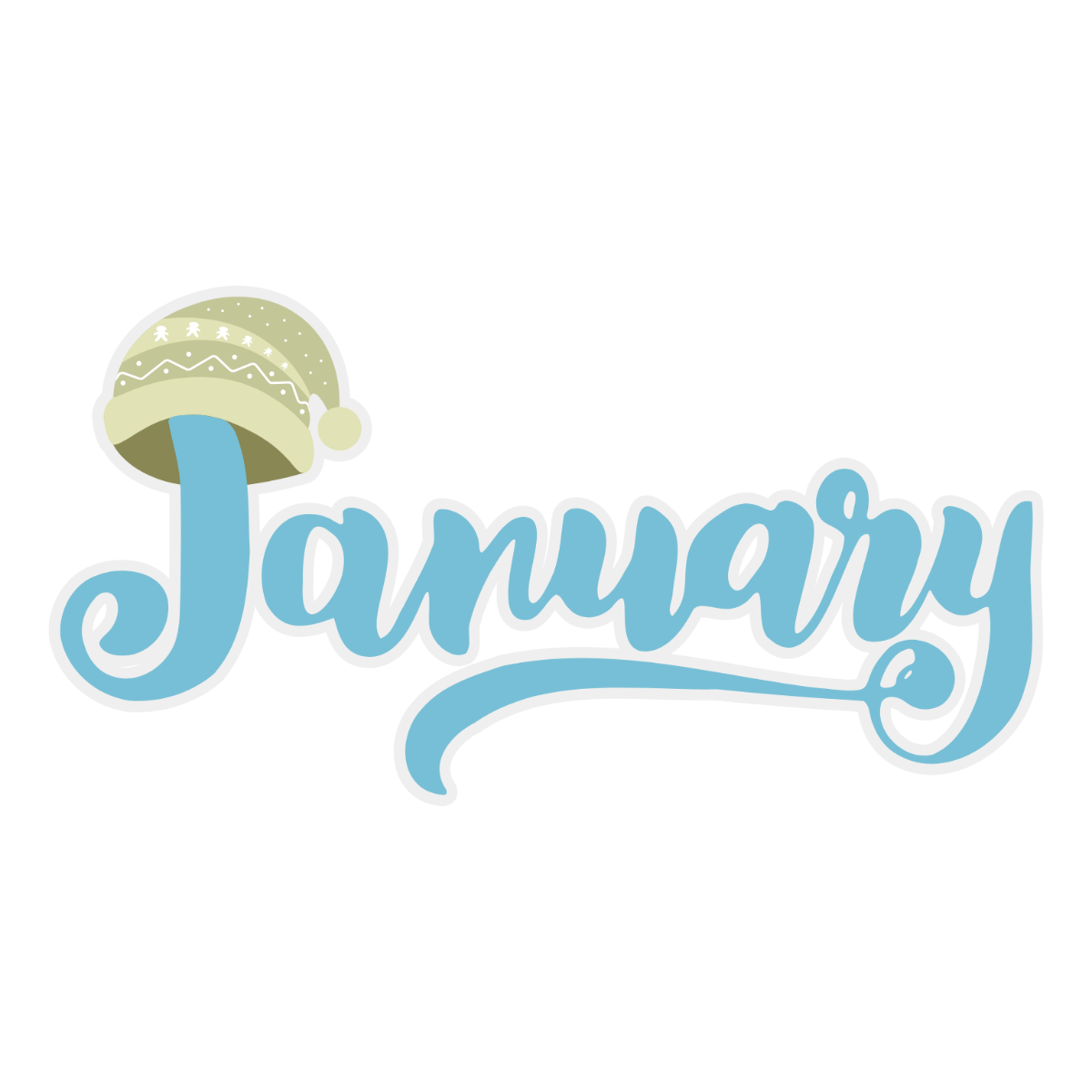 Free Simple January Clipart Template