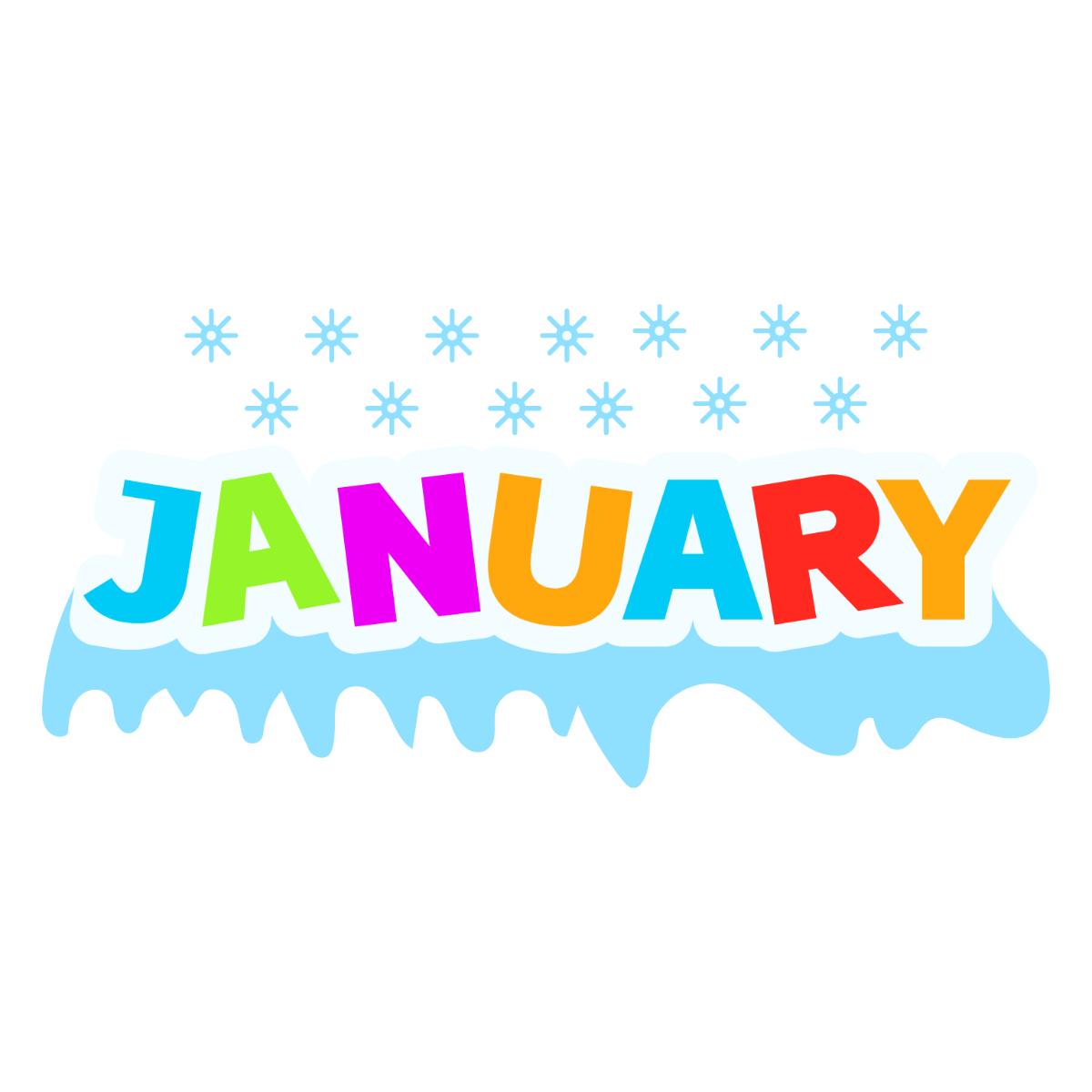 Free Colorful January Clipart Template