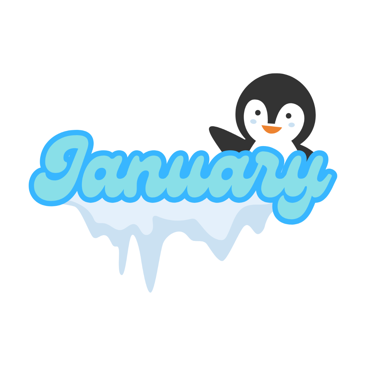 Free Snowy January Clipart Template