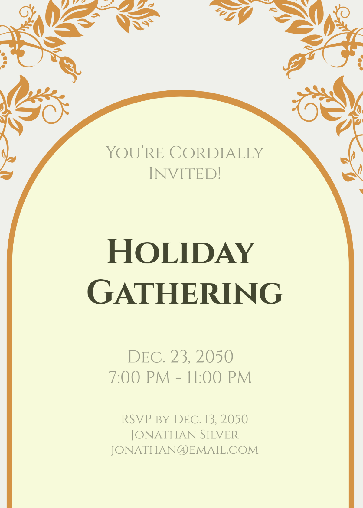 Free Simple Holiday Invitation Template