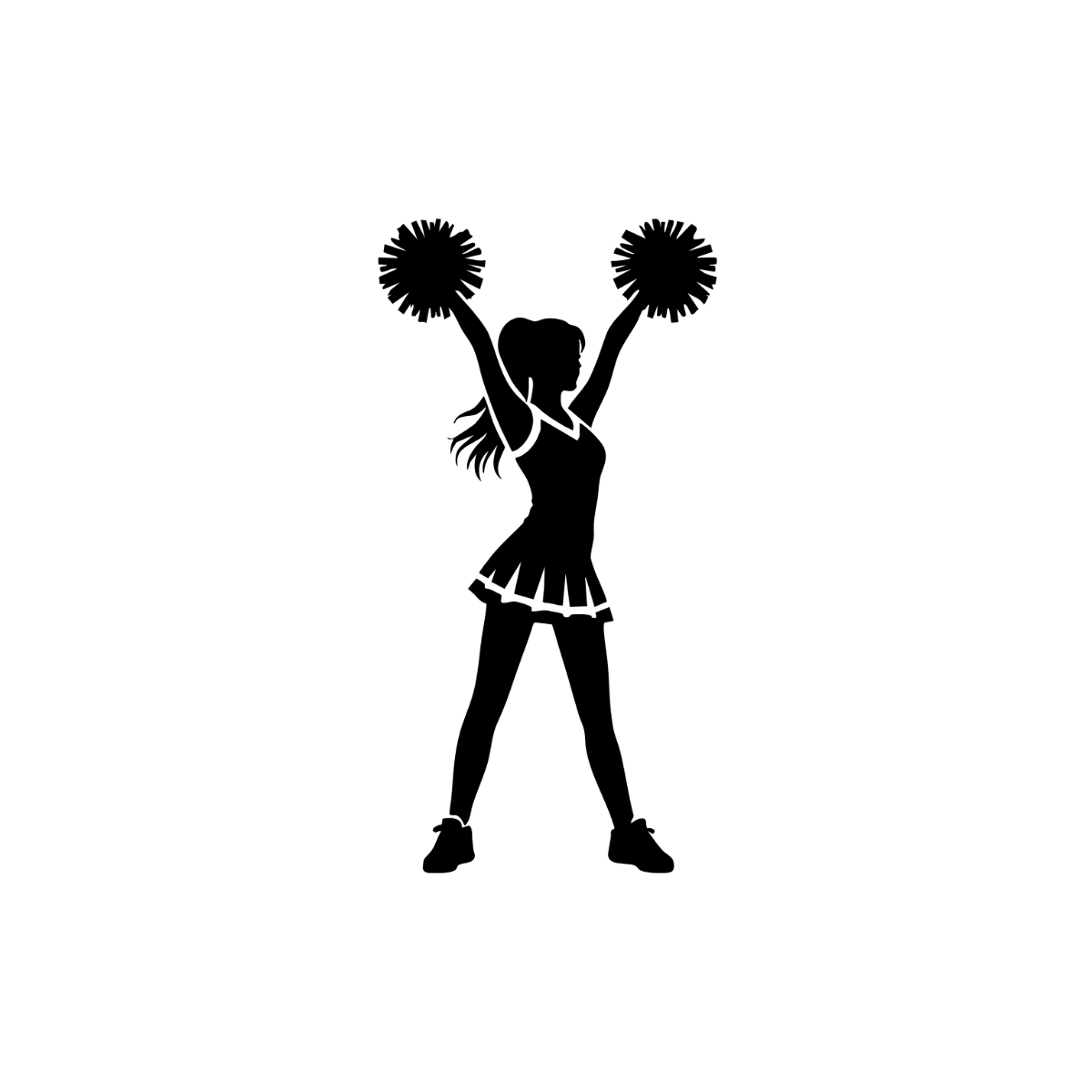 Free Cheerleader Silhouette Clipart Template