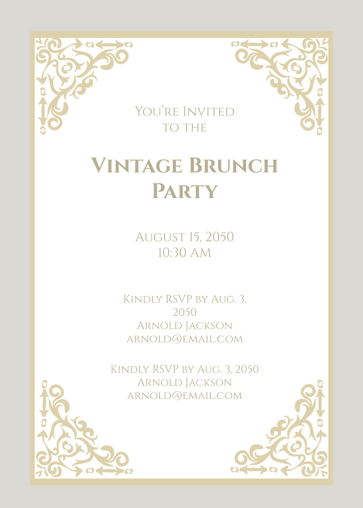 Vintage Invitation Background Template - Edit Online & Download