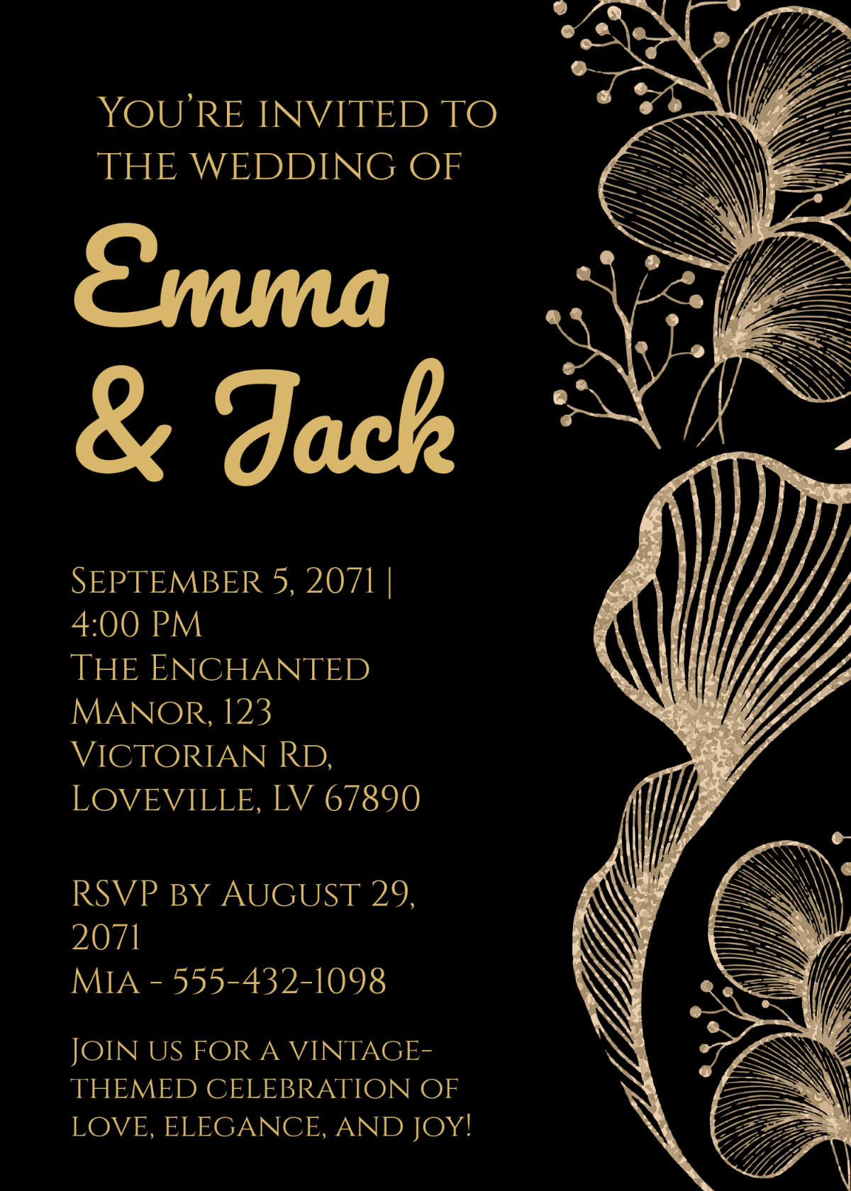 Romantic Vintage Invitation Template - Edit Online & Download