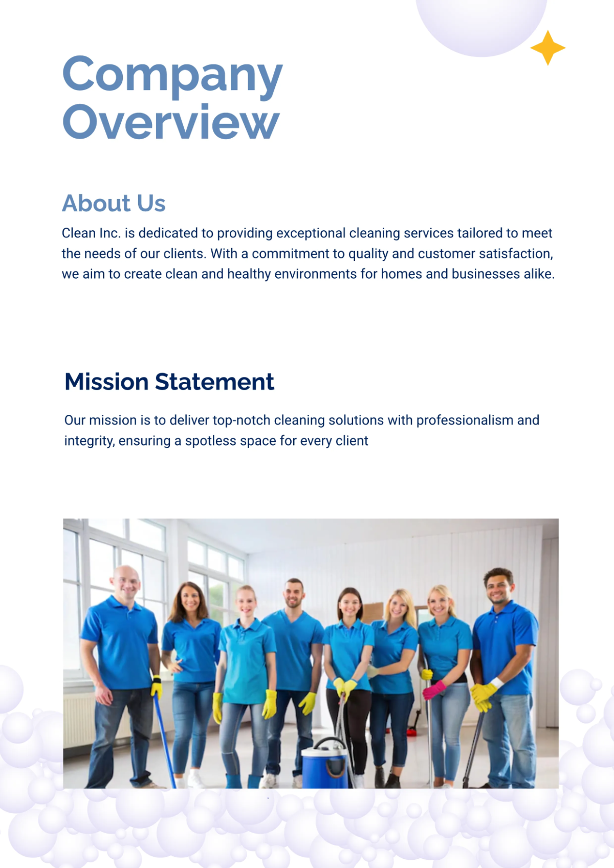 Free Cleaning Company Profile Template to Edit Online