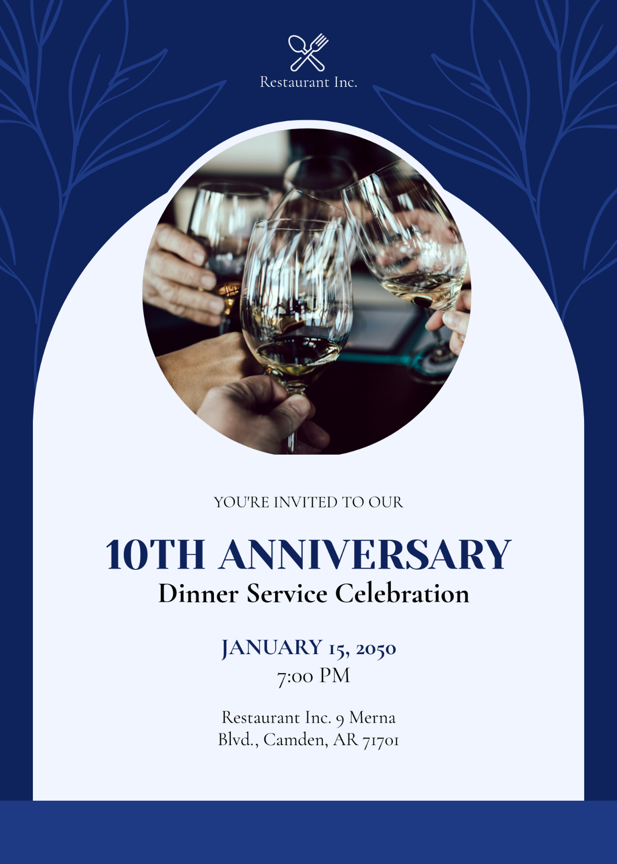 Free Restaurant Anniversary Invitation Template