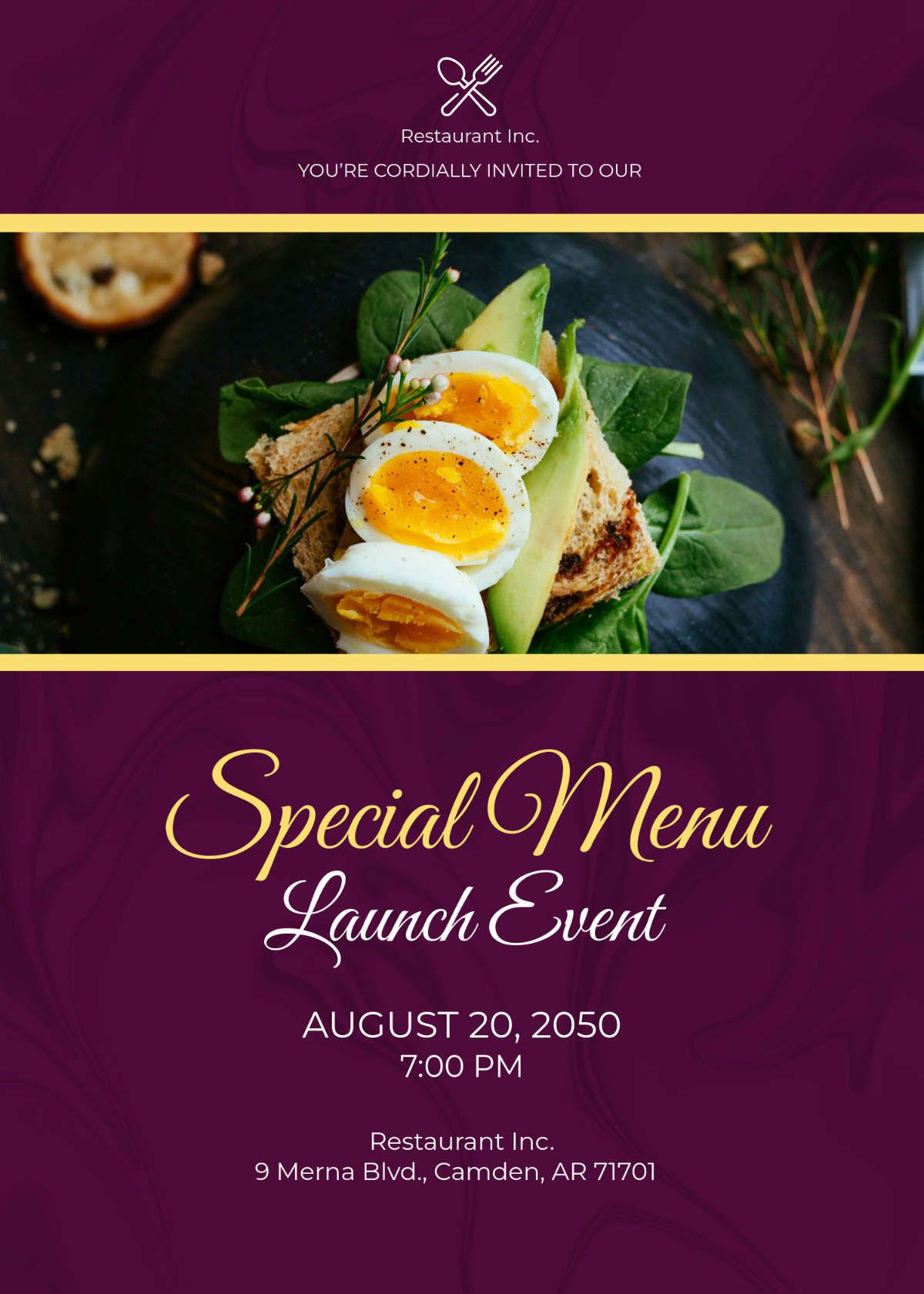 Free Elegant Restaurant Invitation Template