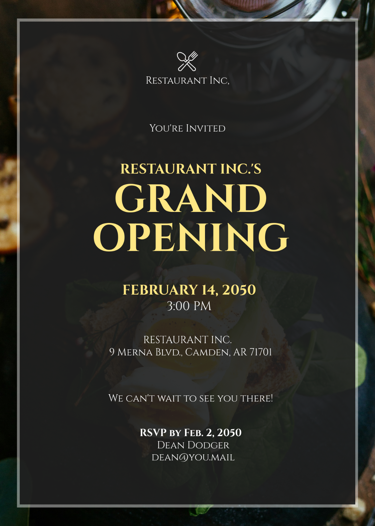 Free Grand Opening Restaurant Invitation Template