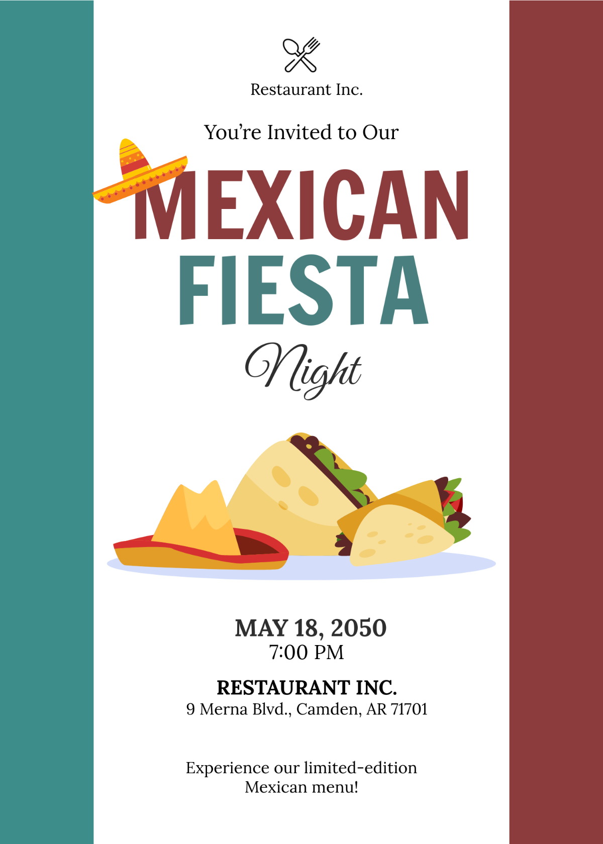 Free Mexican Restaurant Invitation Template