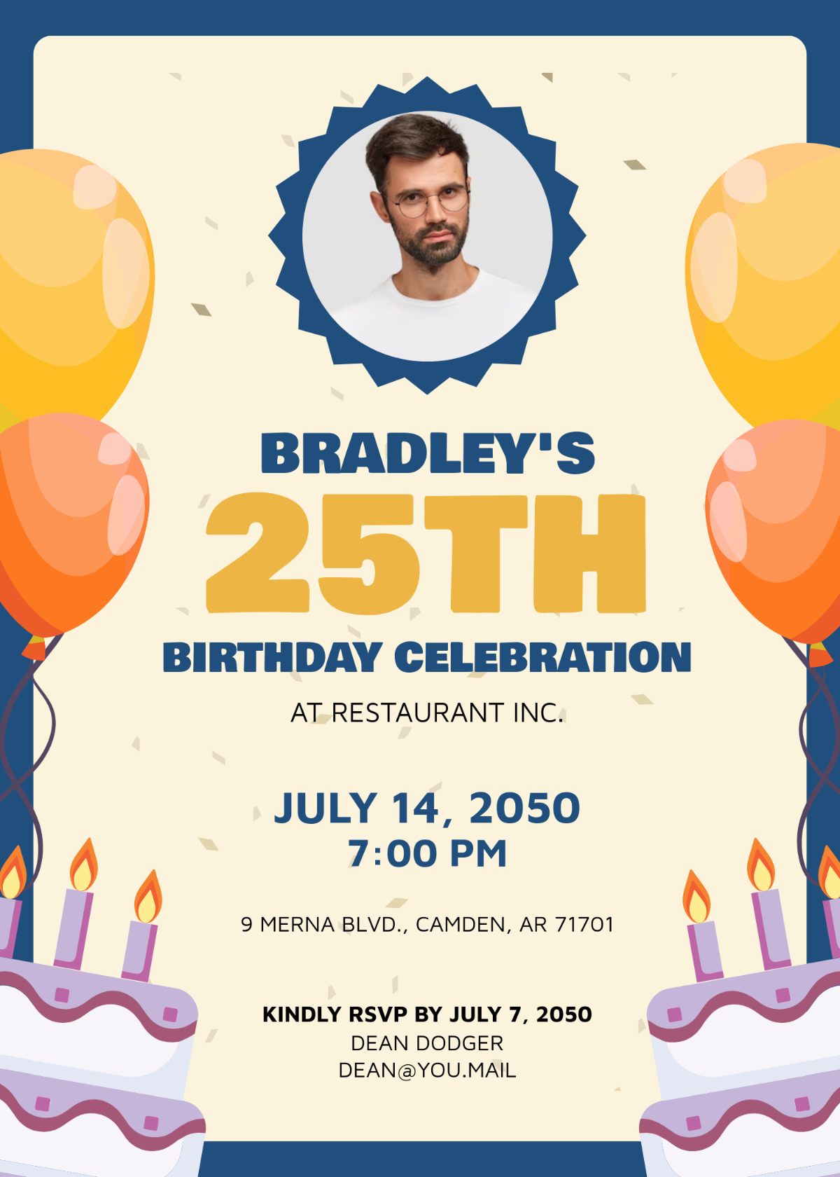 Free Birthday Celebration Restaurant Invitation Template