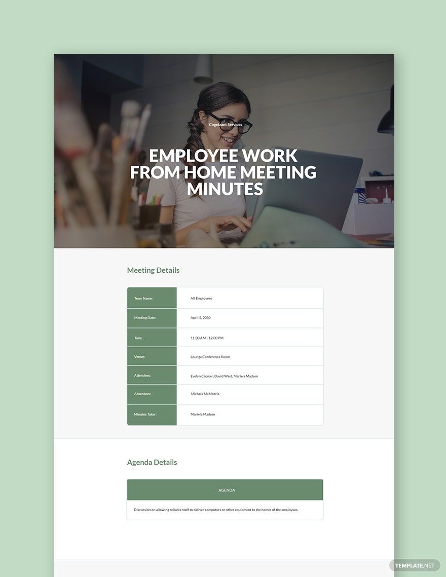 Employee Work From Home Meeting Minutes Template