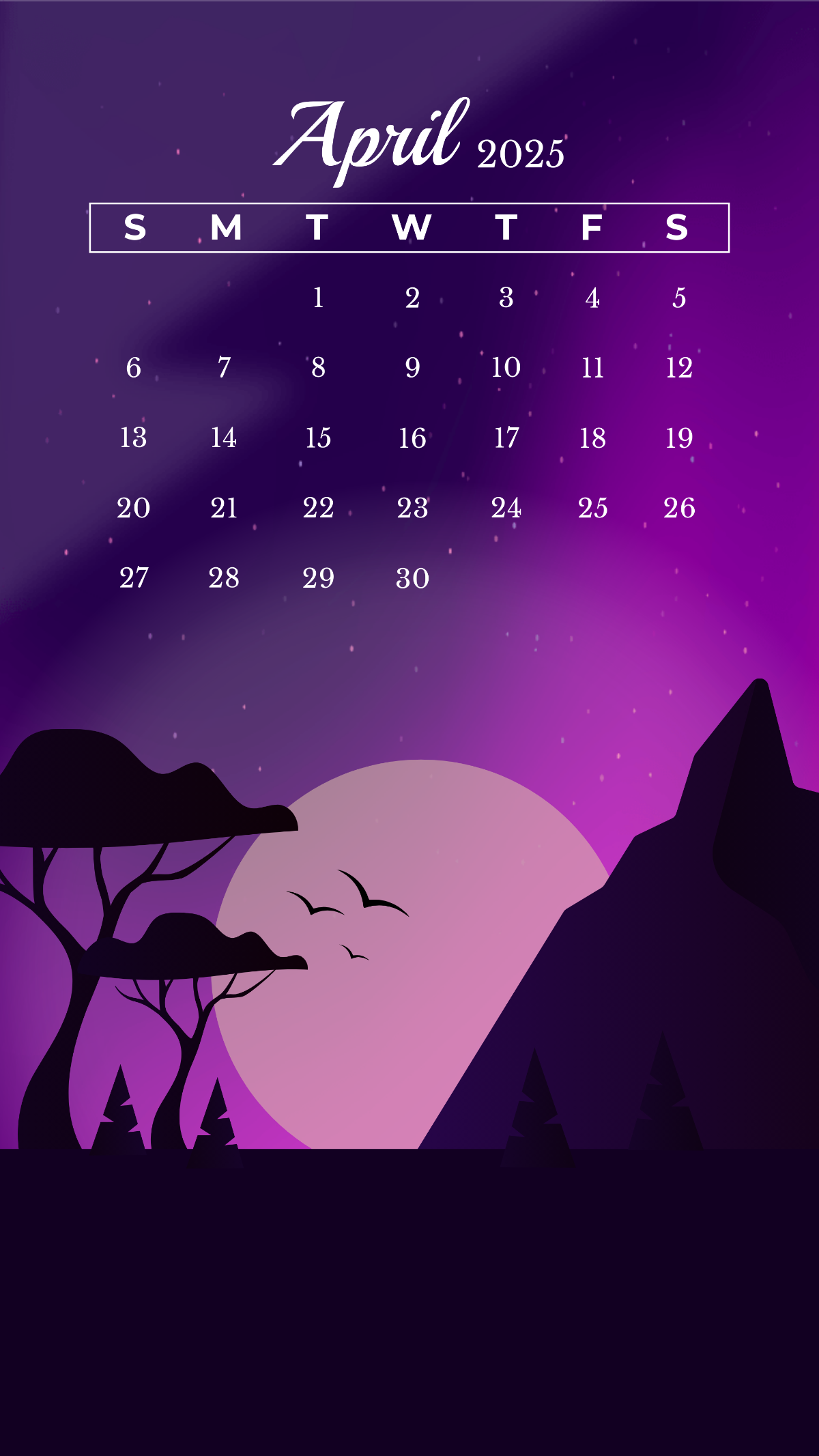 Free April 2025 Calendar Wallpaper Template