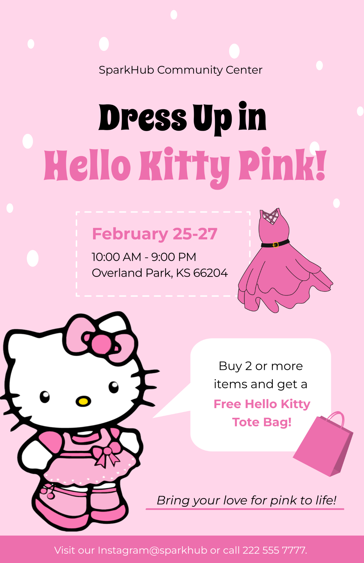 Free Hello Kitty Pink Themes Poster Template