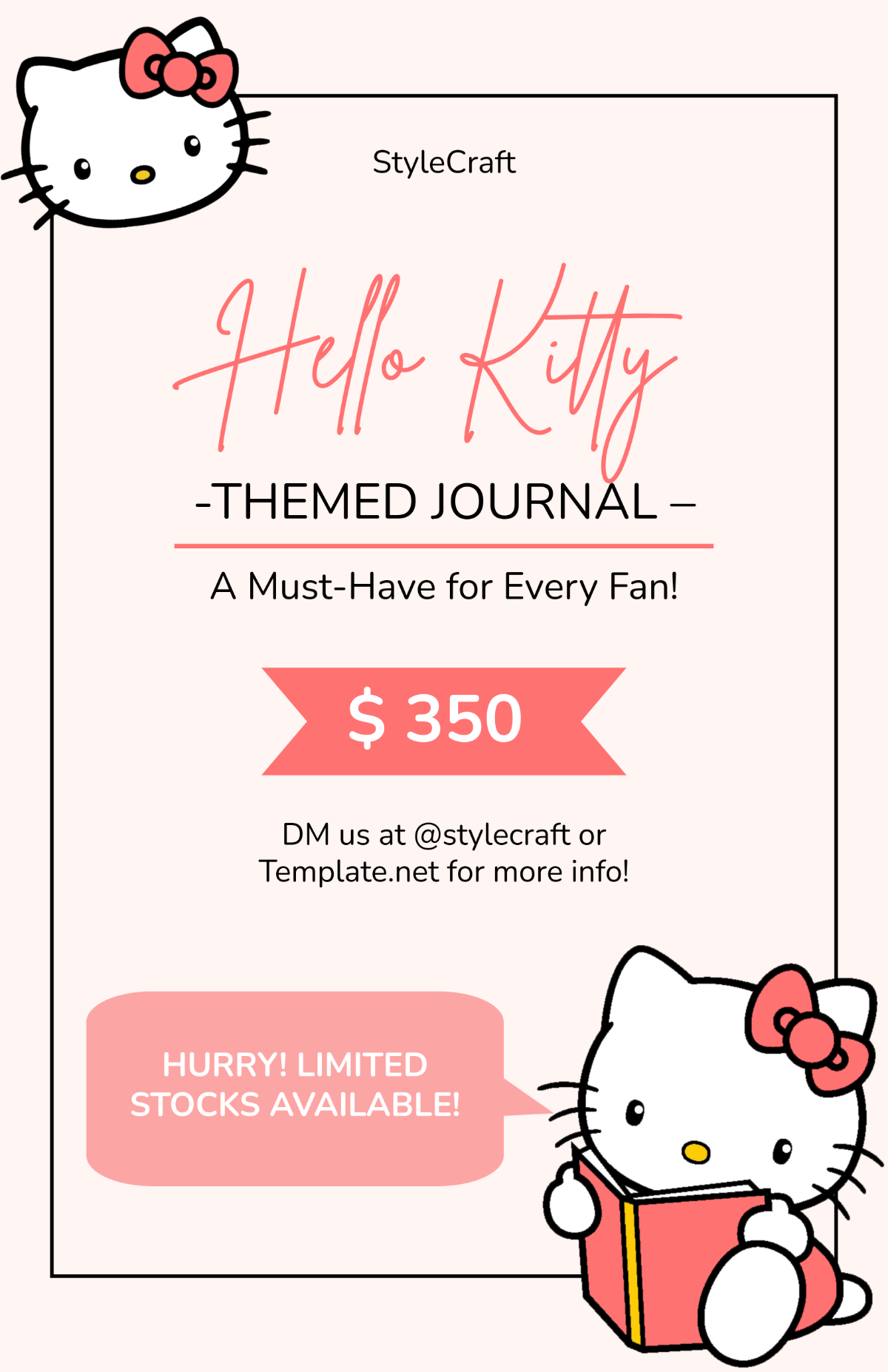 Free Hello Kitty Aesthetic Poster Template