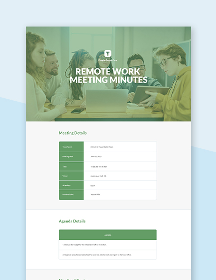 Sample Work From Home Meeting Minutes Template - Google Docs, Word ...