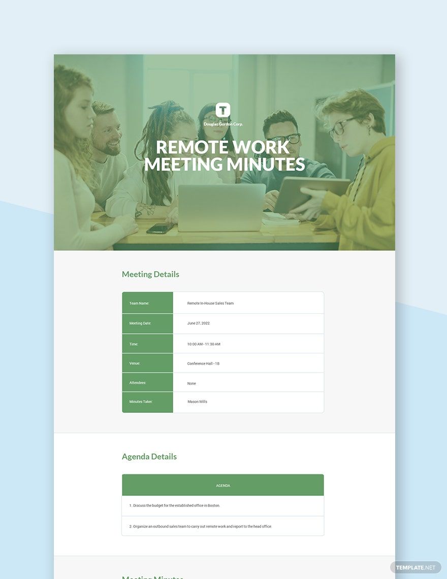Remote Work Meeting Minutes Template