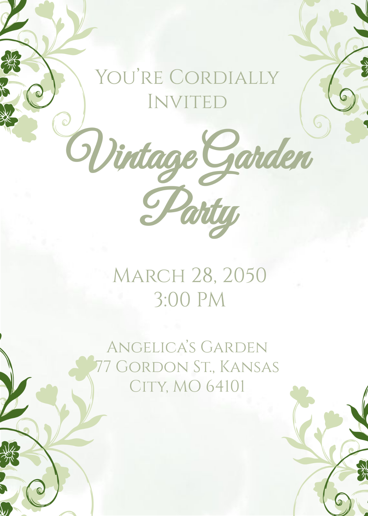 Vintage Garden Invitation Template - Edit Online & Download