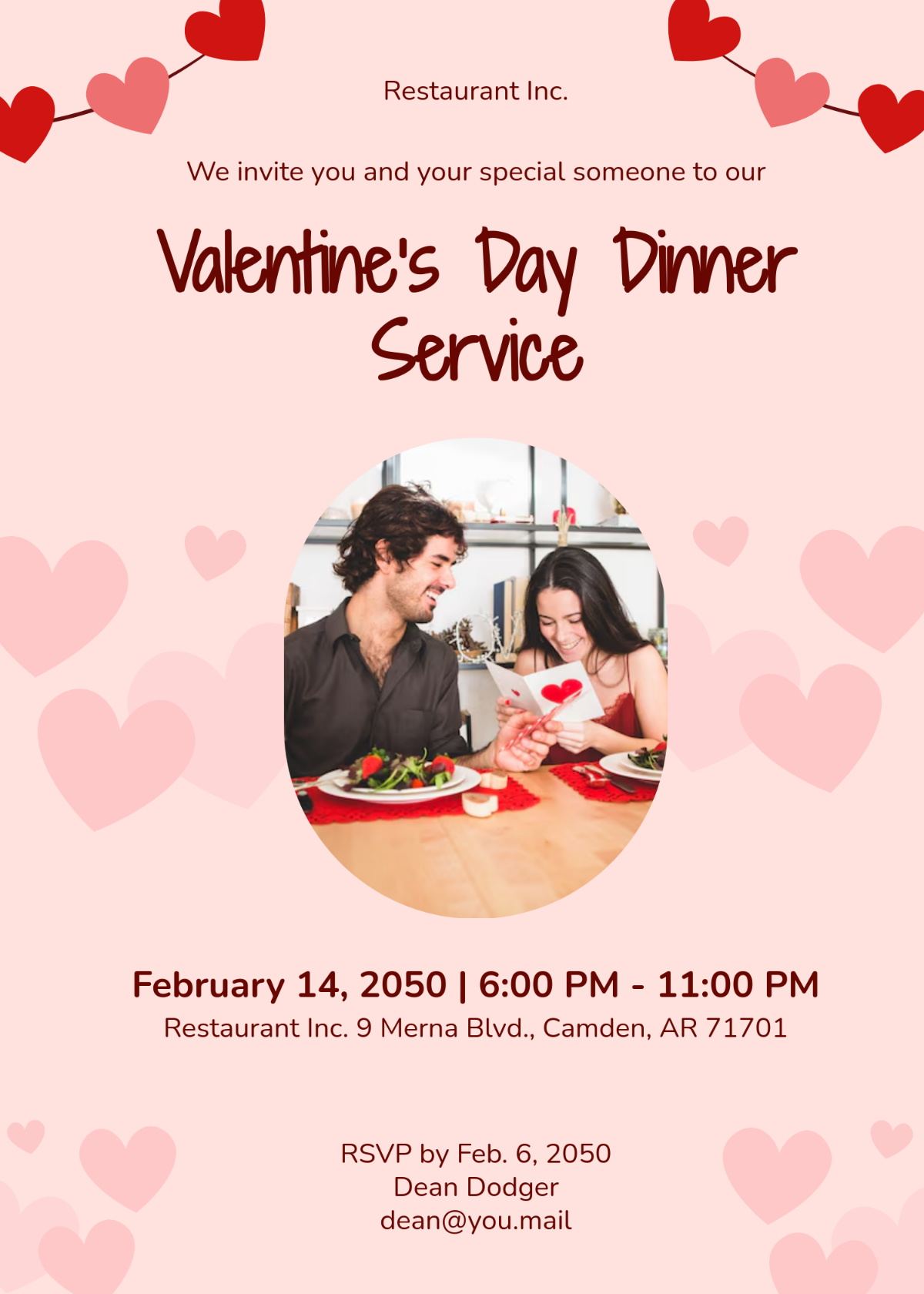 Free Valentine’s Day Restaurant Invitation Template