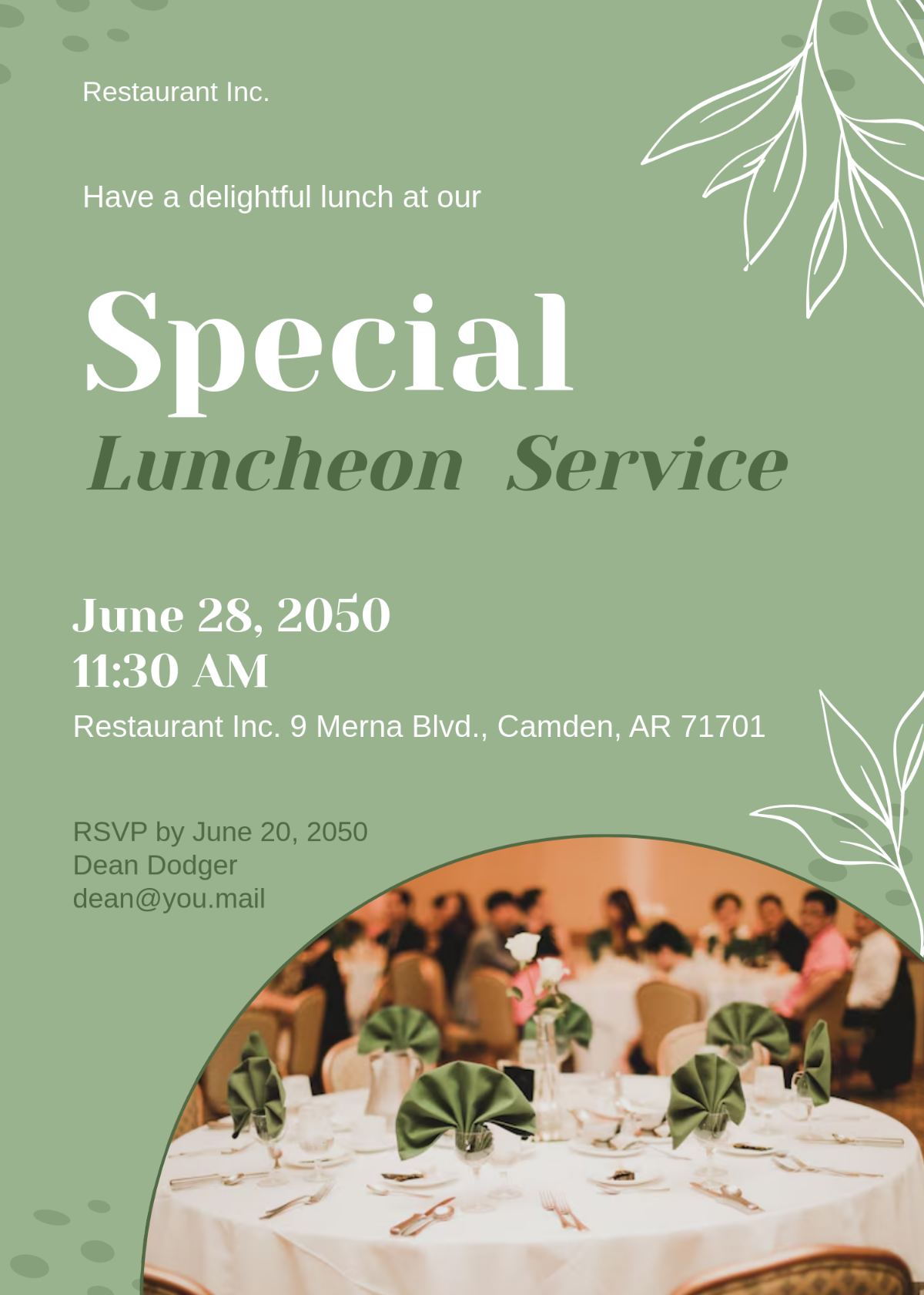 Free Restaurant Luncheon Invitation Template