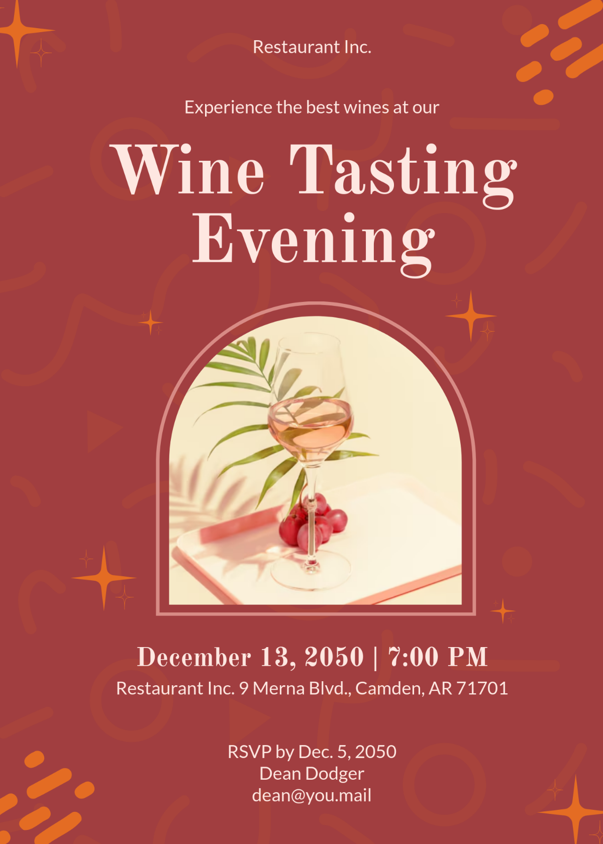 Free Modern Wine Tasting Restaurant Invitation Template