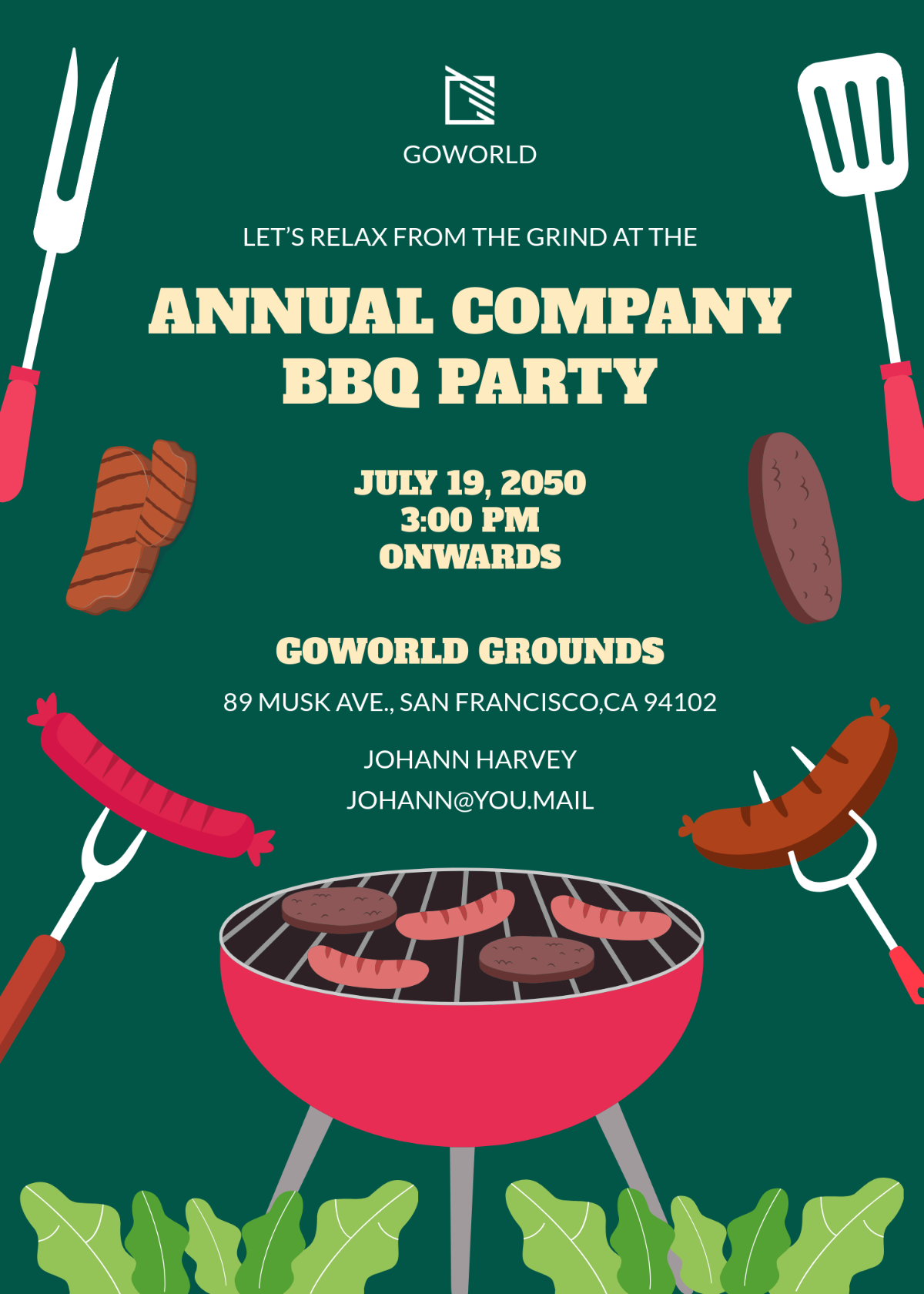 Company BBQ Invitation Template - Edit Online & Download