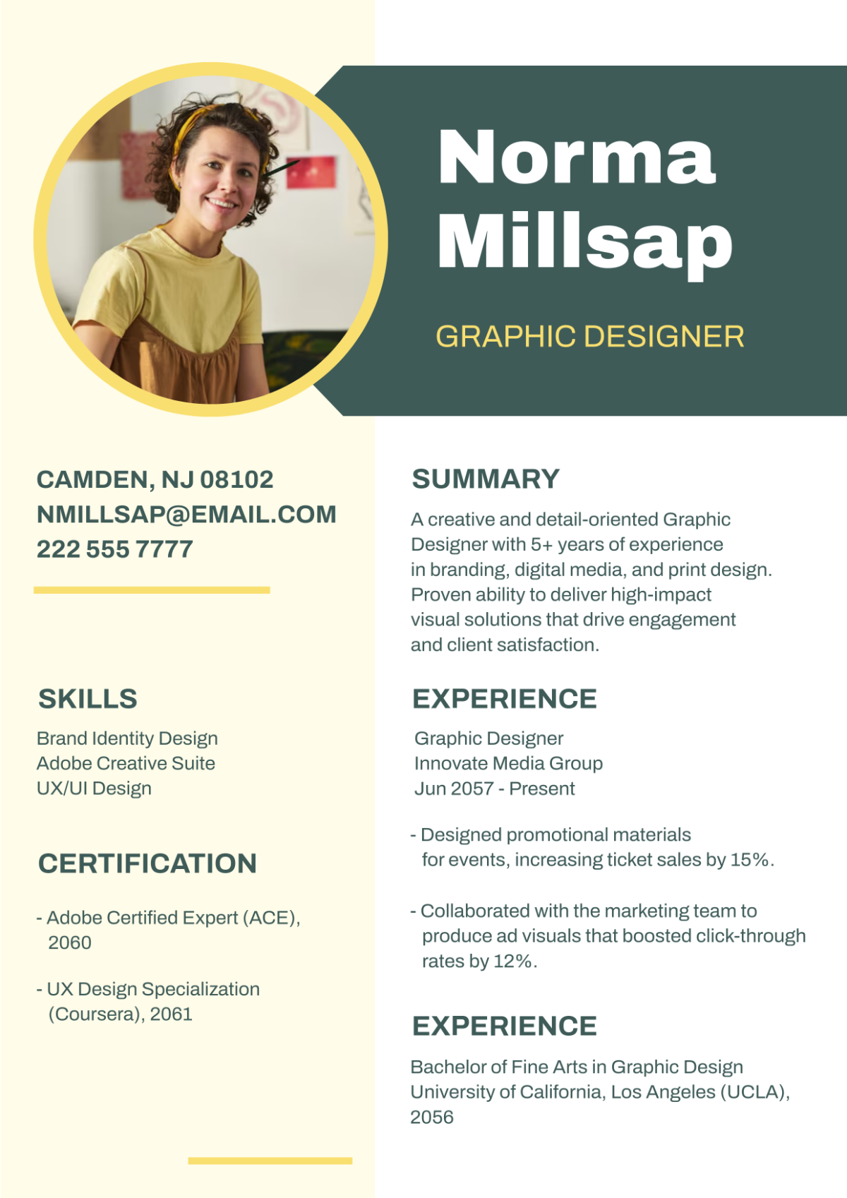 Free Visual Resume Layout Template - Edit Online & Download