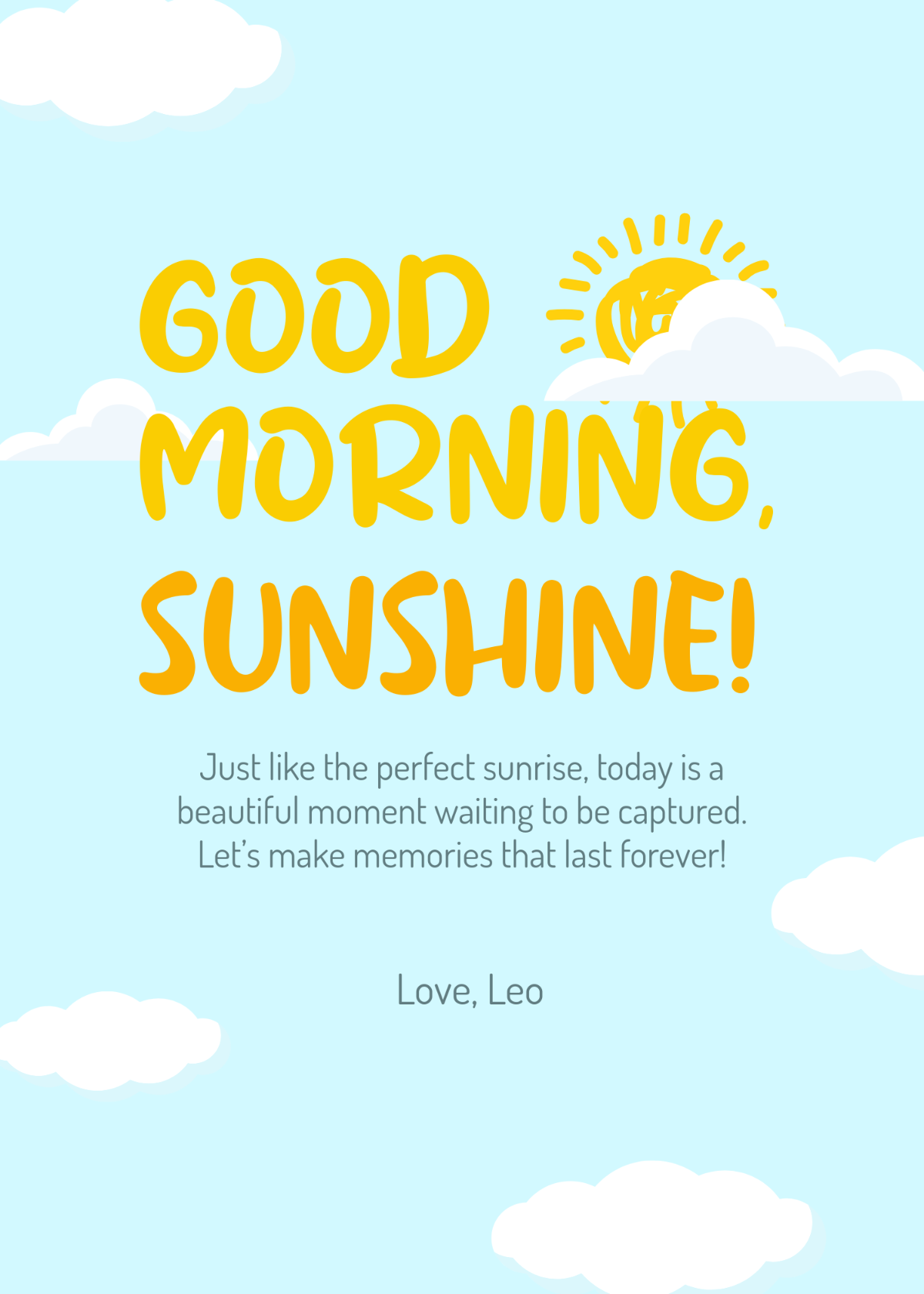 Free Good Morning Sunshine Template