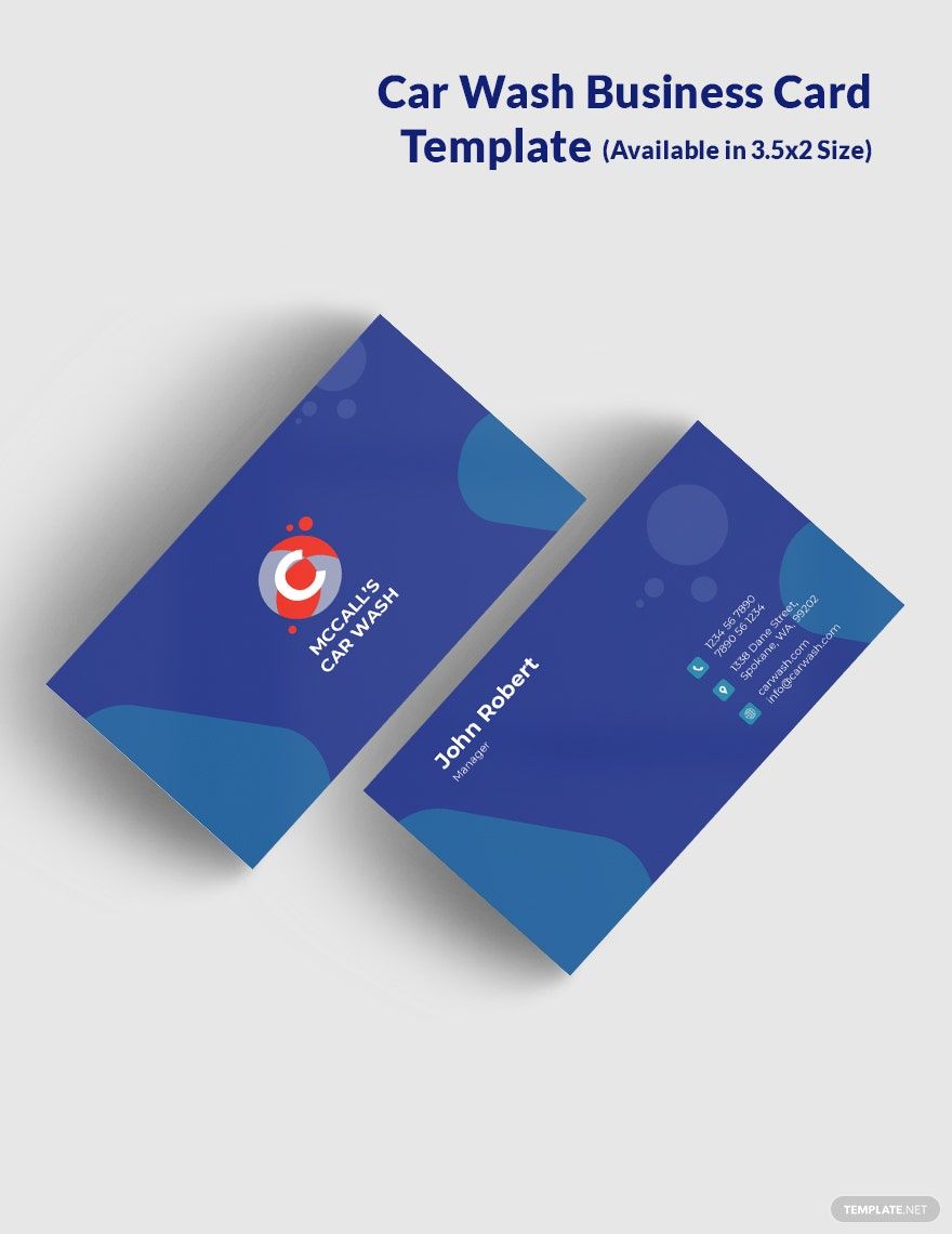Free Car Wash Service Business Card Template