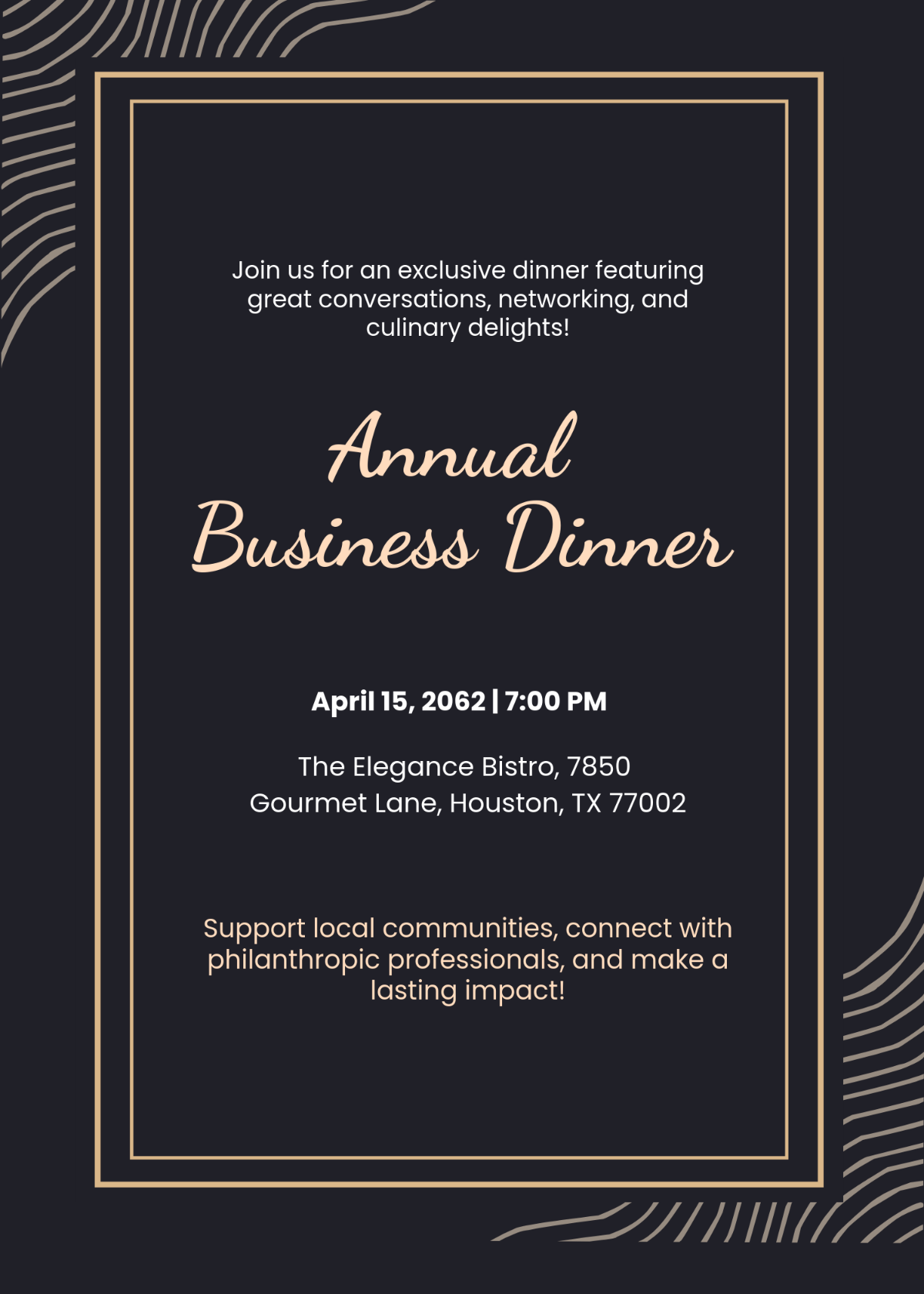 Free Business Dinner Event Invitation Template