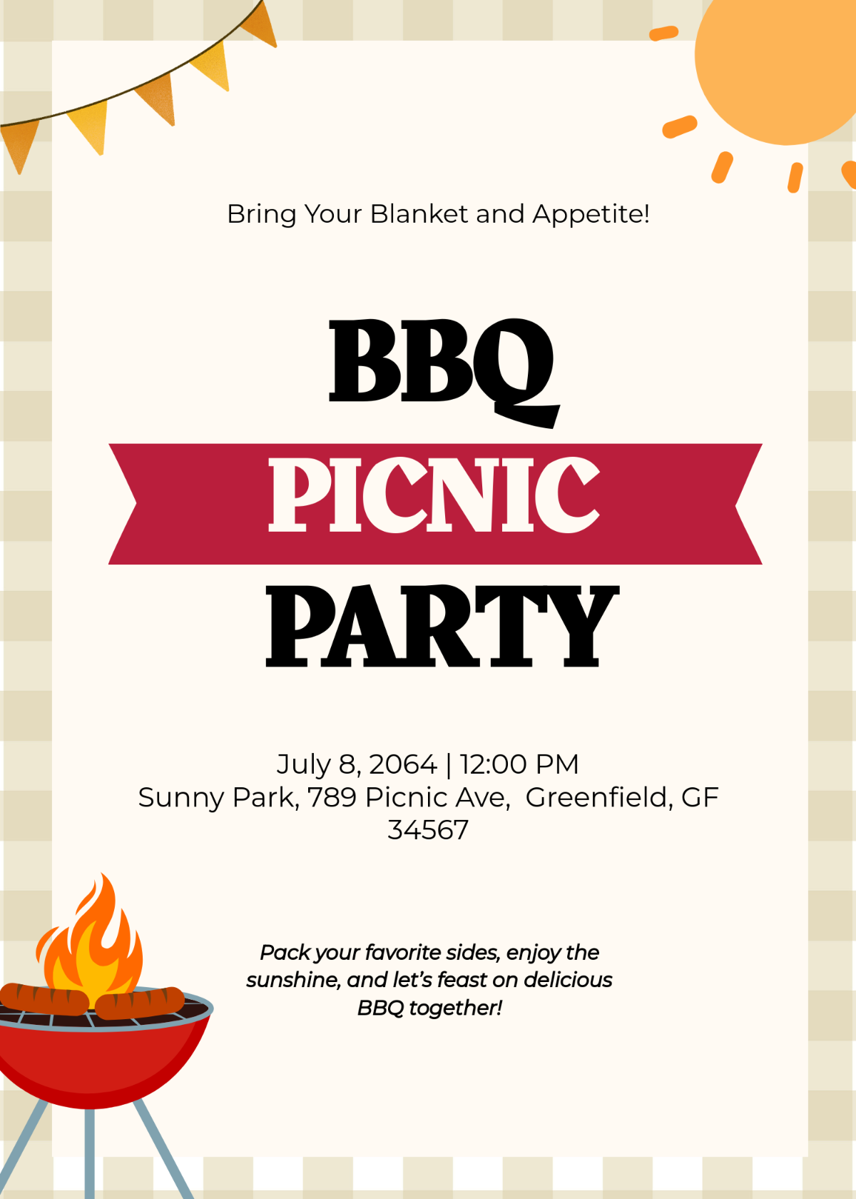 Free BBQ Picnic Invitation Template