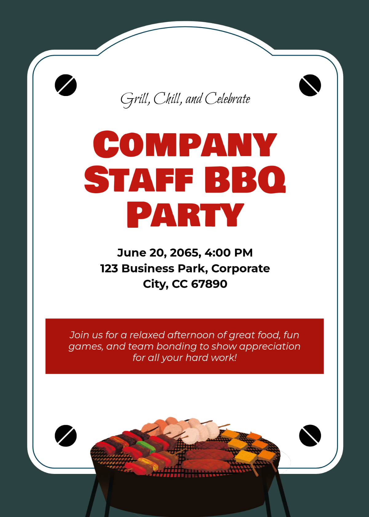 Free Aesthetic Staff BBQ Invitation Template