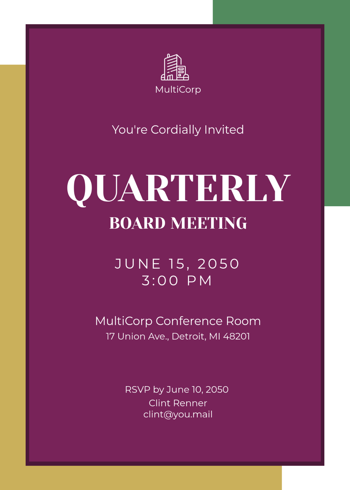 Free Company Meeting Invitation Template