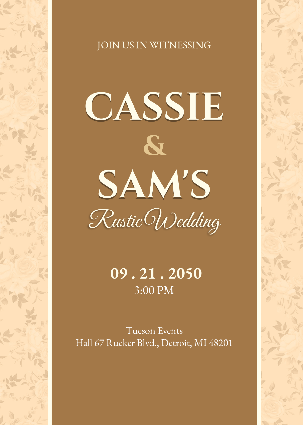 Free Rustic Fall Wedding Invitation Template