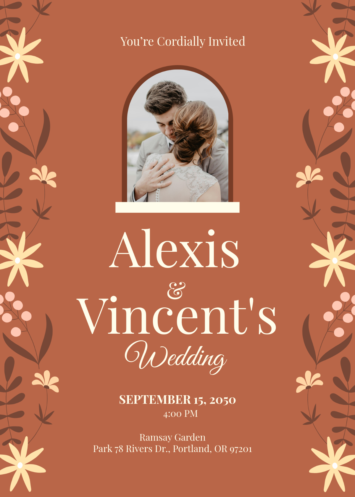 Free Simple Fall Wedding Invitation Template