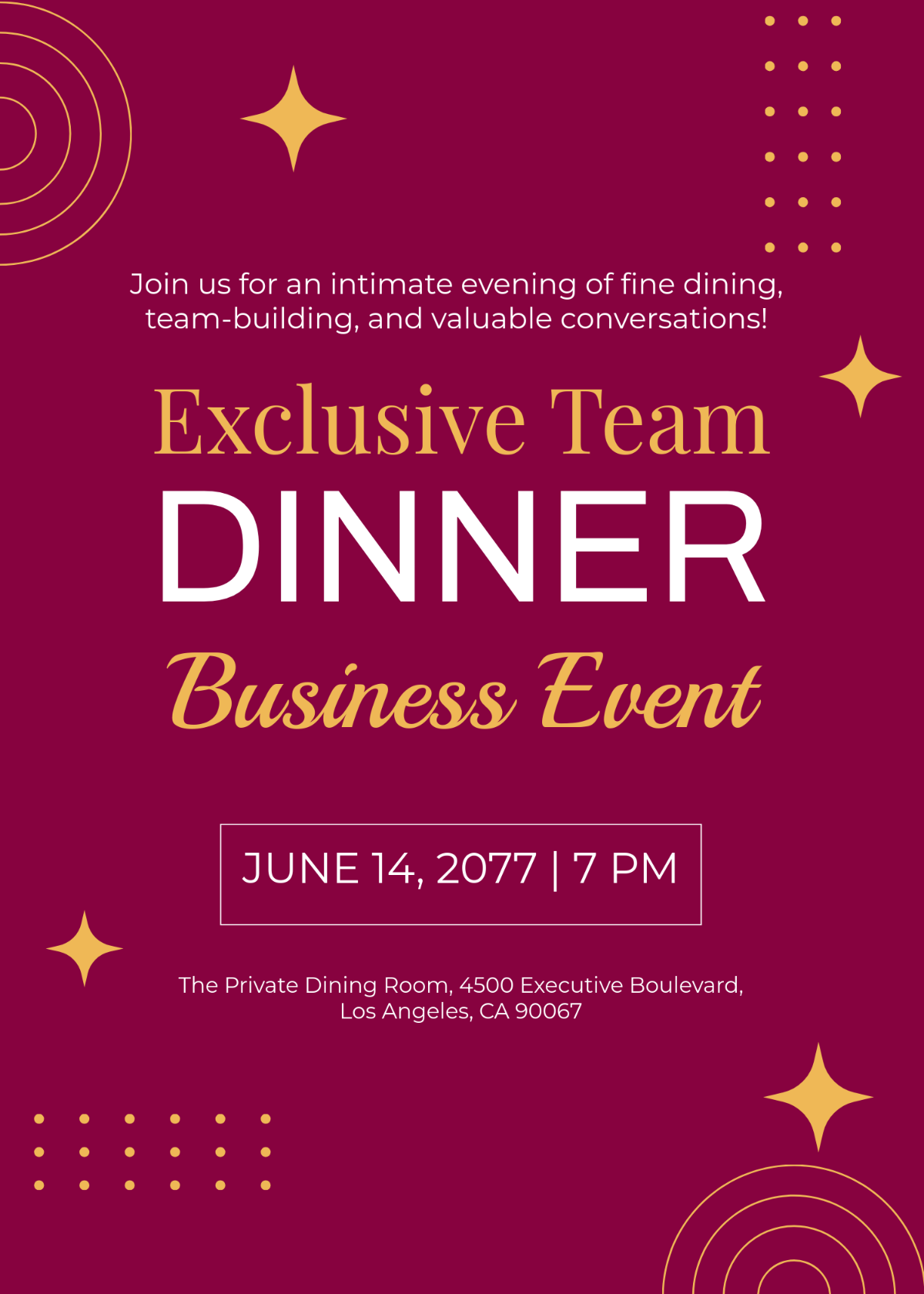 Free Exclusive Business Event Invitation Template