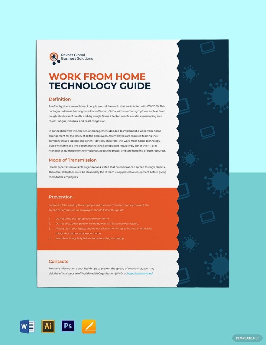 Free Work From Home Technology Guide Sheet Template