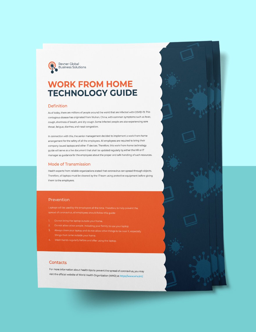 Work From Home Technology Guide Sheet Template