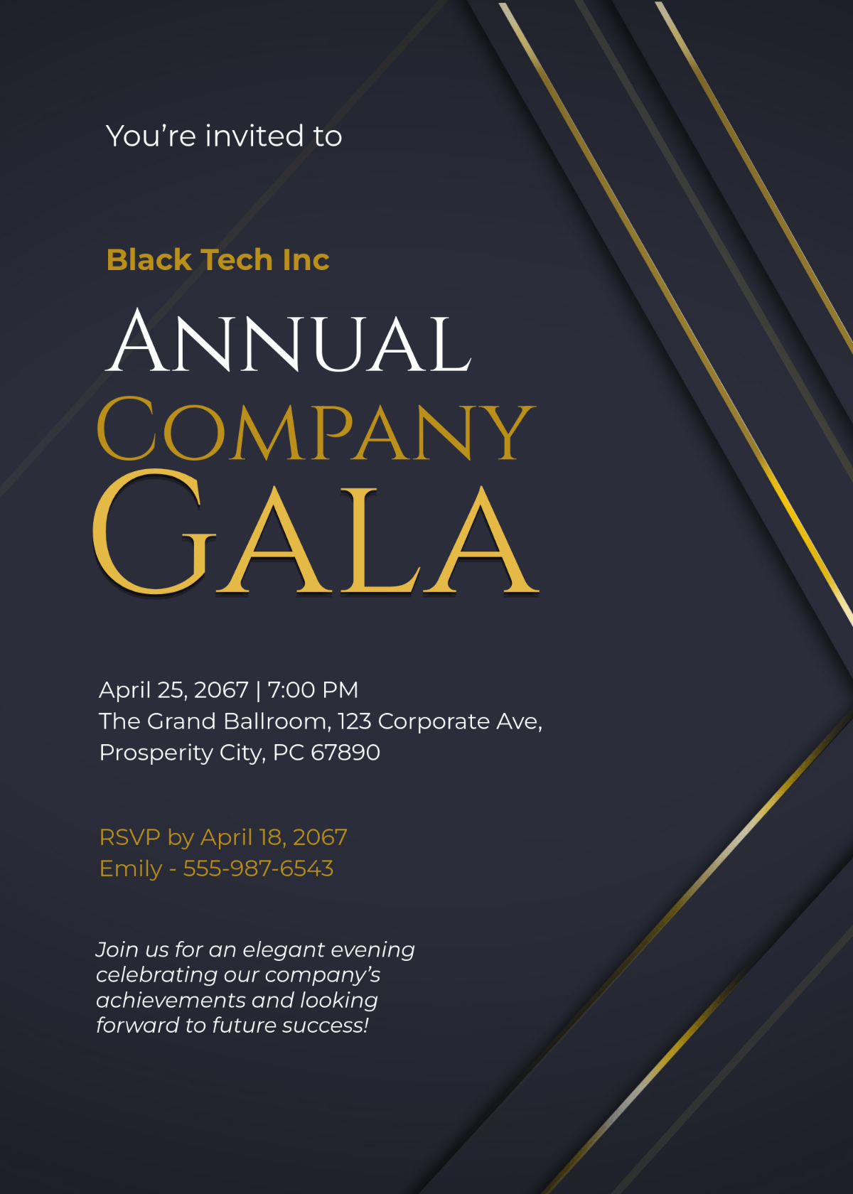 Company Gala Invitation Template - Edit Online & Download