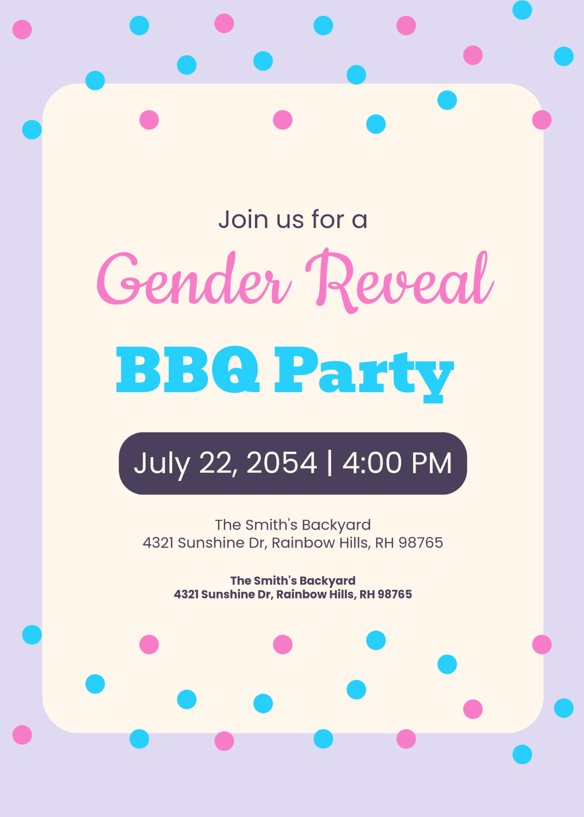 Free Gender Reveal BBQ Invitation Template