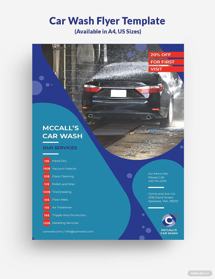 Mobile Car Wash Flyer Template