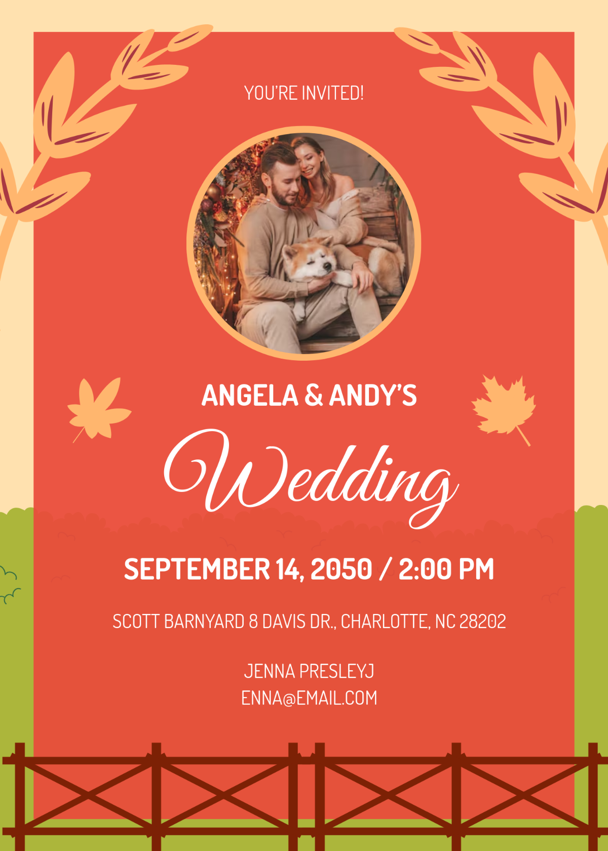 Free Barnyard Fall Wedding Invitation Template