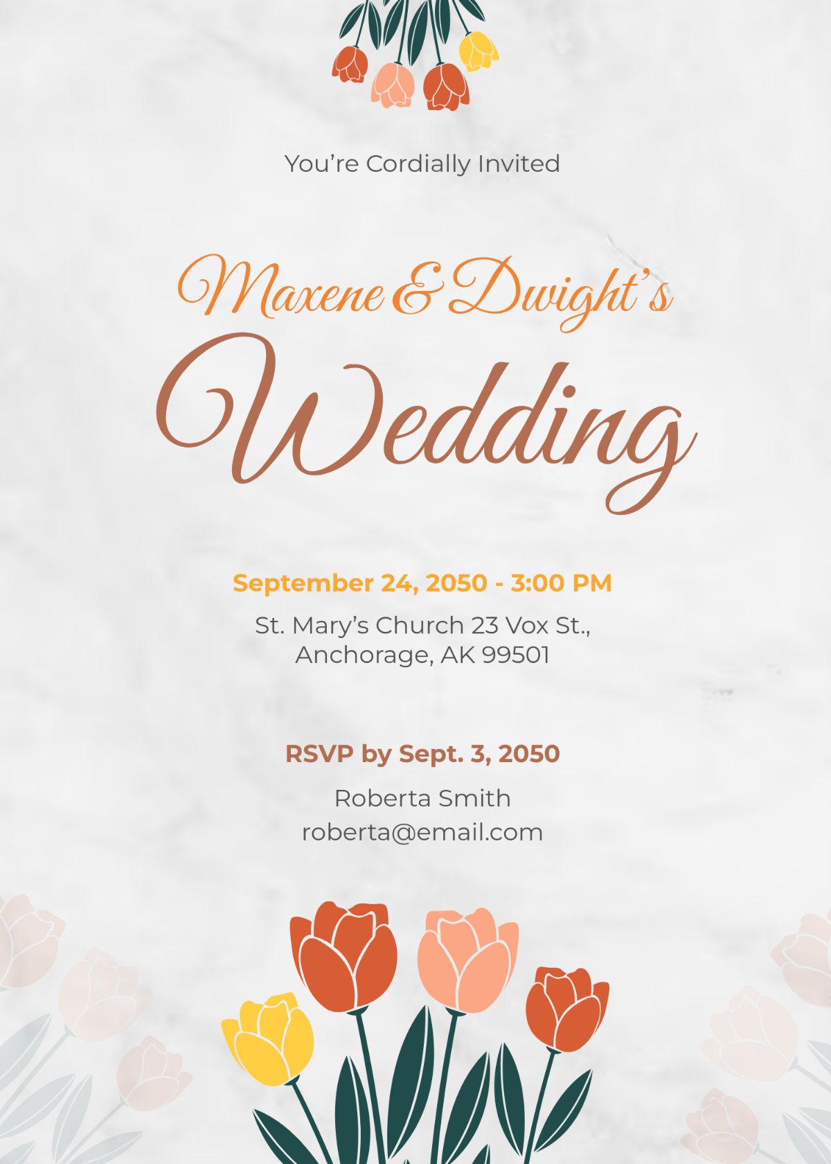 Free Colorful DIY Fall Wedding Invitation Template