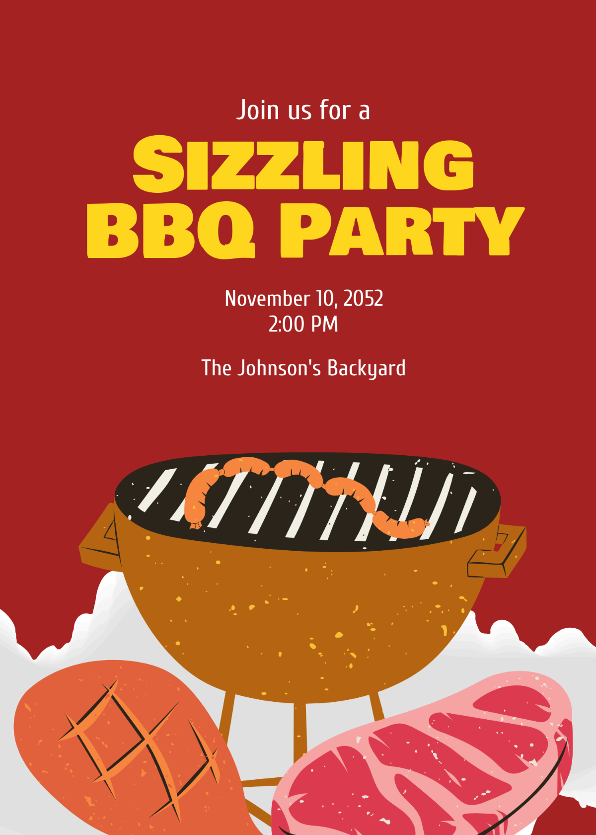 Free Blank BBQ Invitation Template