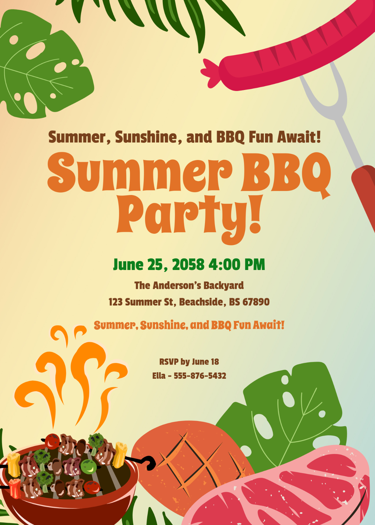 Free Editable BBQ Invitation Template