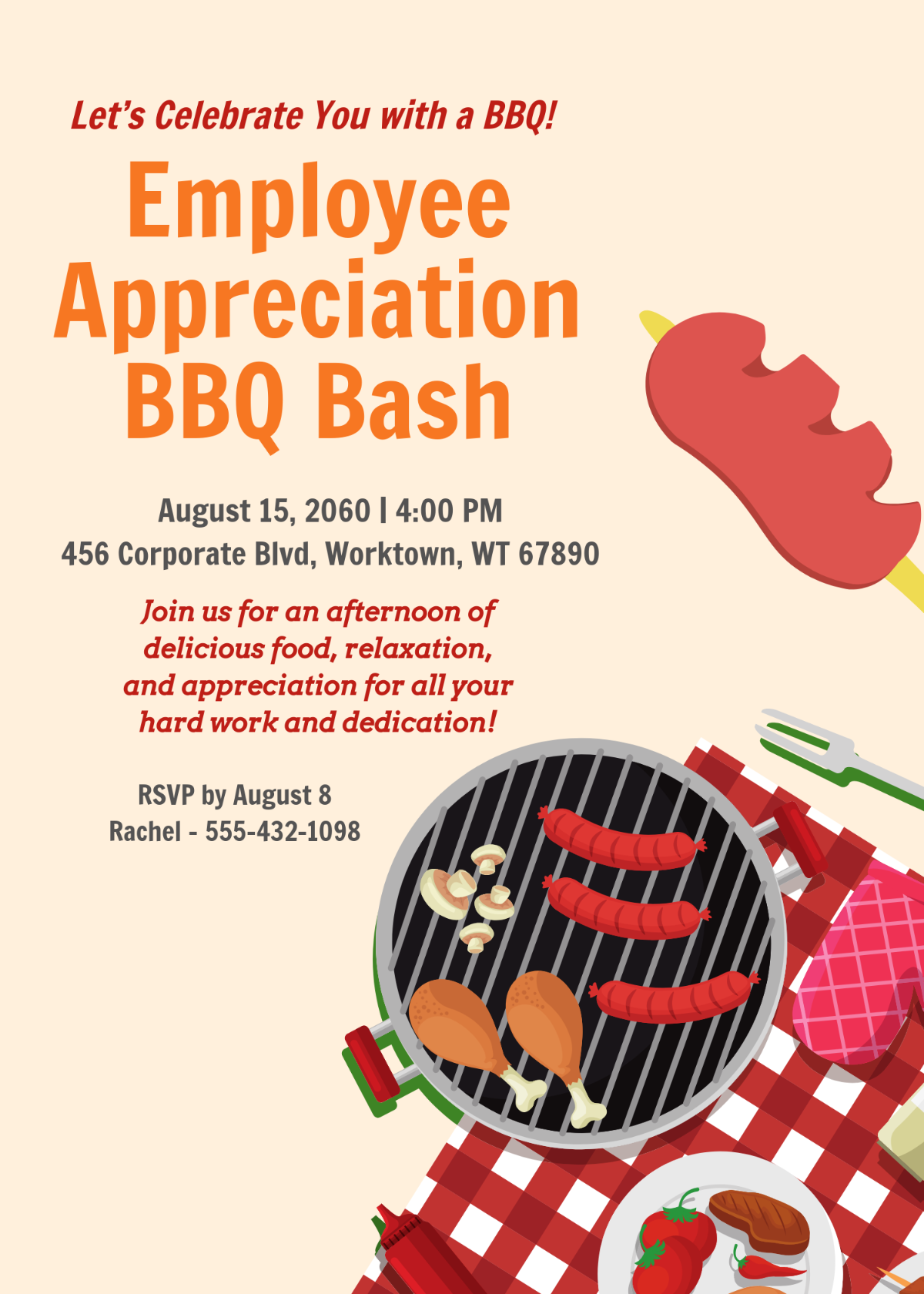 Free Employee Appreciation BBQ Invitation Template