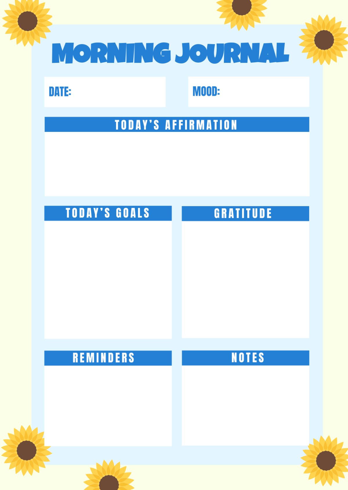 Free Good Morning Journal Template