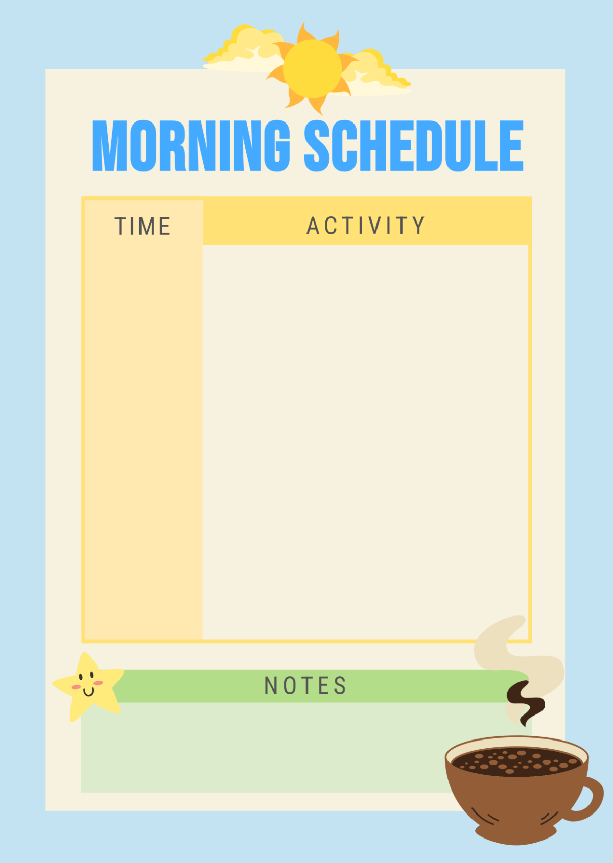 Free Good Morning Schedule Template