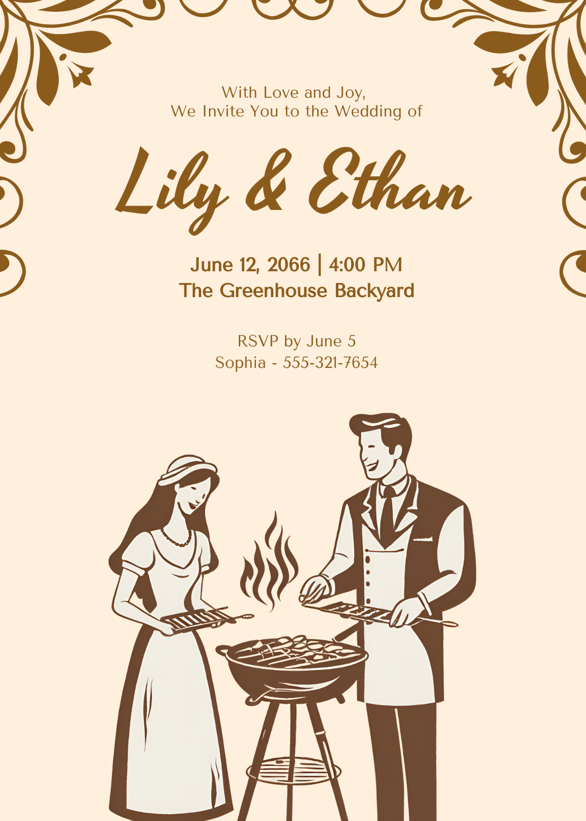 Free BBQ Wedding Invitation Template