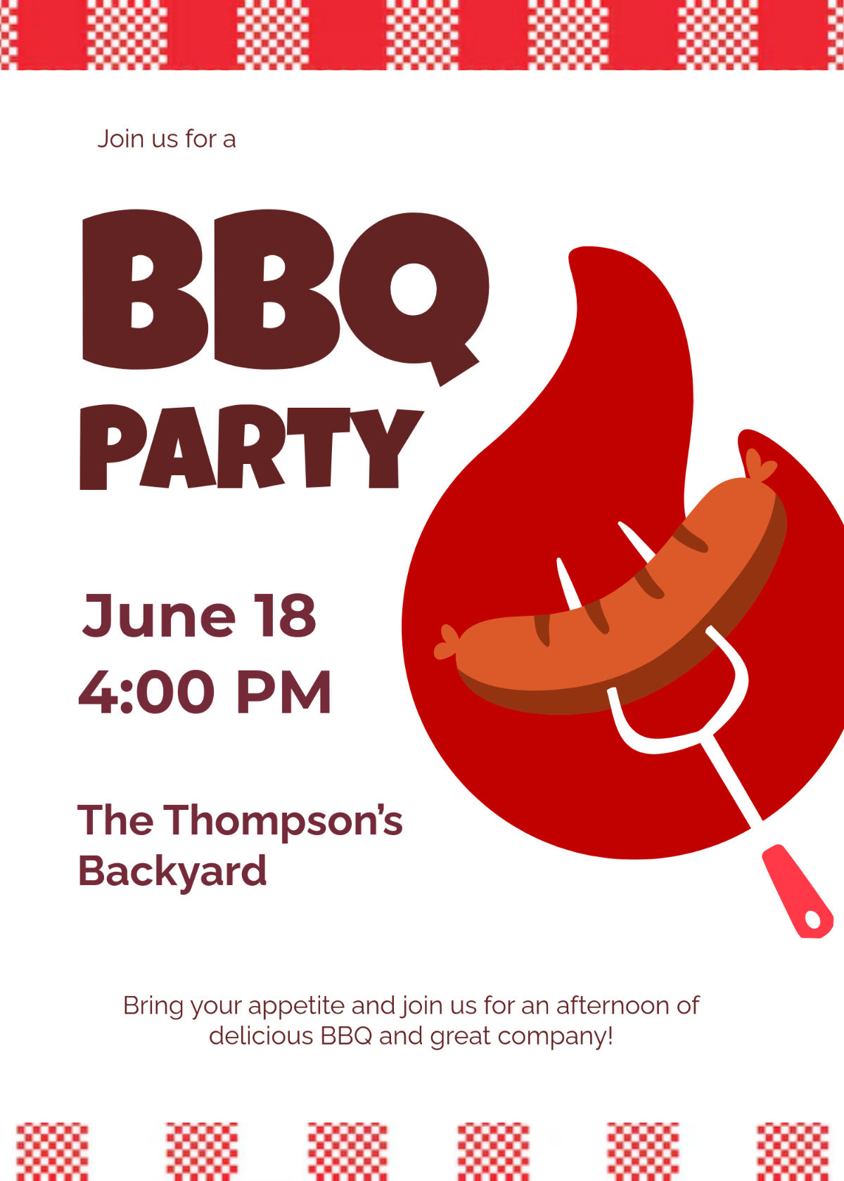 Free BBQ Invitation Design Template